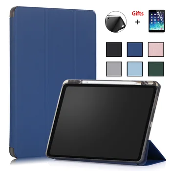 

For New iPad 4th Generation 12.9" 2020 Case Slim Lightweight Smart TPU Soft Back Shell Protective Smart Cover Case with Film