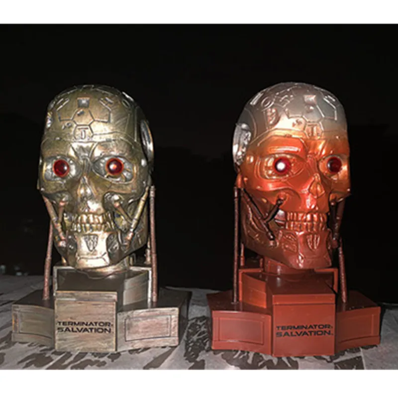 

Terminator T-600 Head Portraits Eyes Can Shine PVC Statue Action Figure Collection Model Toy X2853