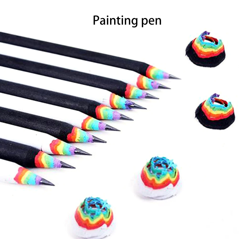 Wooden Rainbow Colored Pencil Smooth And Anti-allergic Drawing Painting Pencils Student Kids Stationery Cool | Канцтовары для офиса