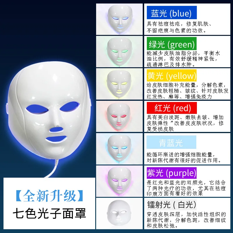 Красочная маска для красоты от акне пигментация Led Ipl Facemask инструмент для красоты красота омоложение кожи - Color: Colorful IPL Device Mask