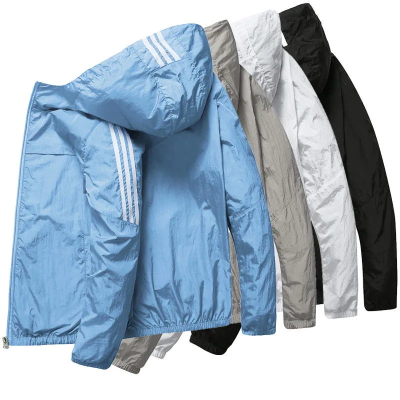 Men Jacket Spring summer Sun Protection Clothing Thin Slim Long Sleeve baseball Jackets Zipper Hooded Jacket Men Jacket Spring summer Sun Protection Clothing Thin Slim Long Sleeve baseball Jackets Zipper Hooded Jacket