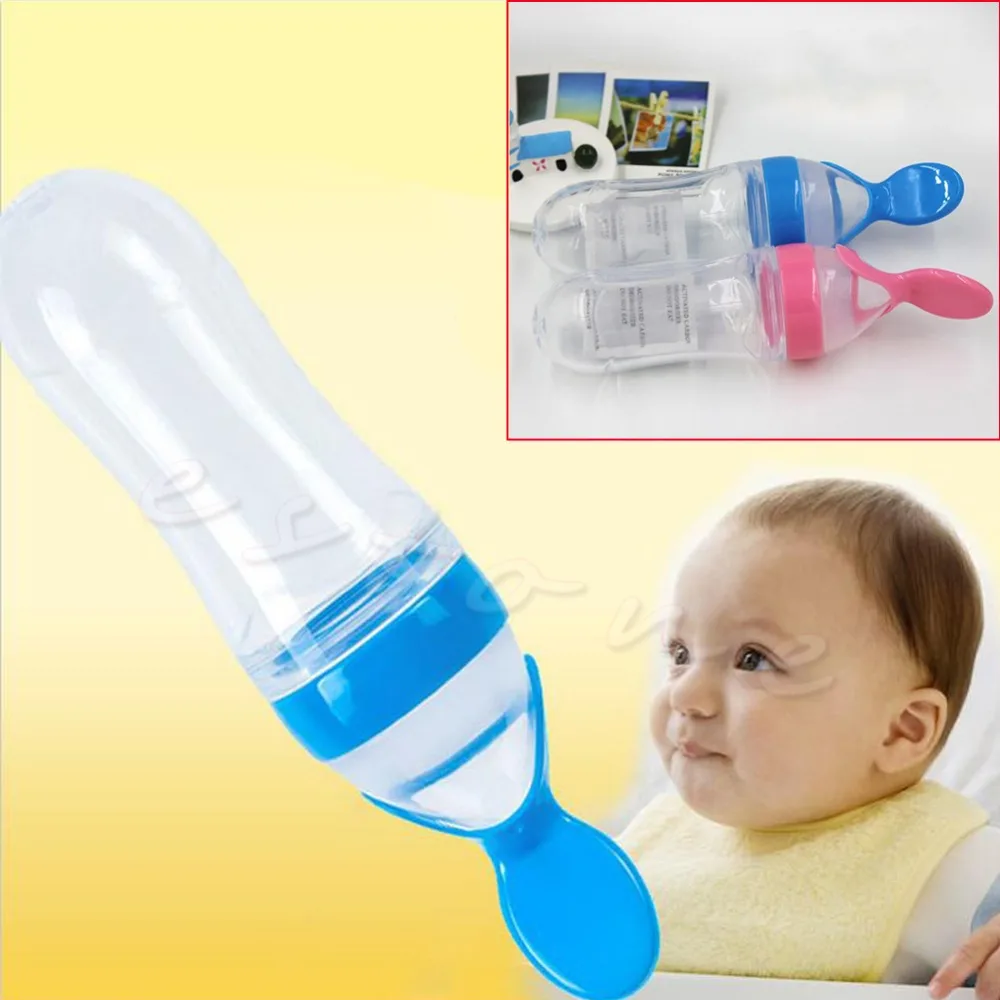 Детская бутылочка для кормления с дозатором, силиконовая ложка, безопасный питатель JUN9_17