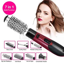 7 In 1 One Step Hair Dryer&Volumizer Hot Air Brush Rotating Hair Blowing Dryer Hair Straightener Comb Hair Curling Iron Dryer