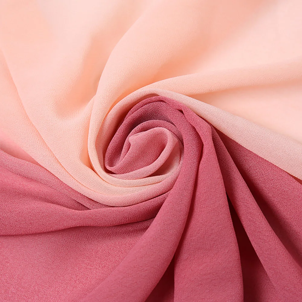 180*70cm Gradient Bubble Muslim Chiffon Hijab Scarf Women Fashion Islamic Arab Shawl Wrap Head Scarves Ready To Wear Headscarf