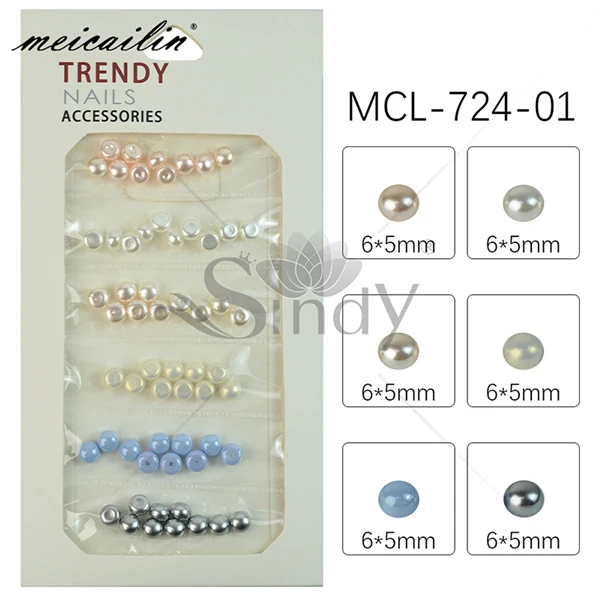MCL-724-01 1 упаковка красочные ABS имитация жемчуга смешанный размер 3d-украшения для ногтей жемчуг Стекло Стразы для ногтей аксессуары хрустальные камни - Цвет: MCL-724-01