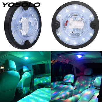 

LED Car Interior Reading Light Voice Control Rhythm Atmosphere Light Roof Magnet Ceiling Lamp Disco Magic Stage Effect Lights