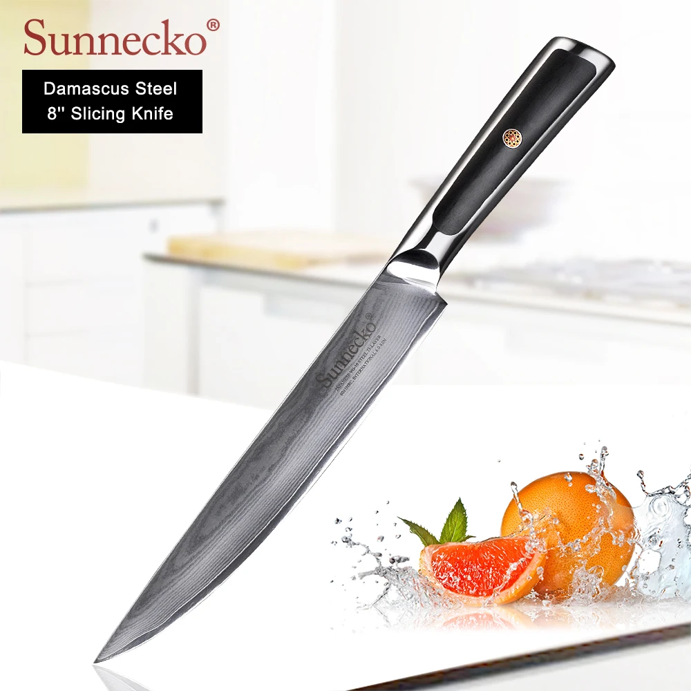 SUNNECKO Santoku шеф-повара дамасский Универсальный нож кухонные ножи японский VG10 Core сталь лезвие G10 Ручка Фрукты Мясо Резак Инструменты