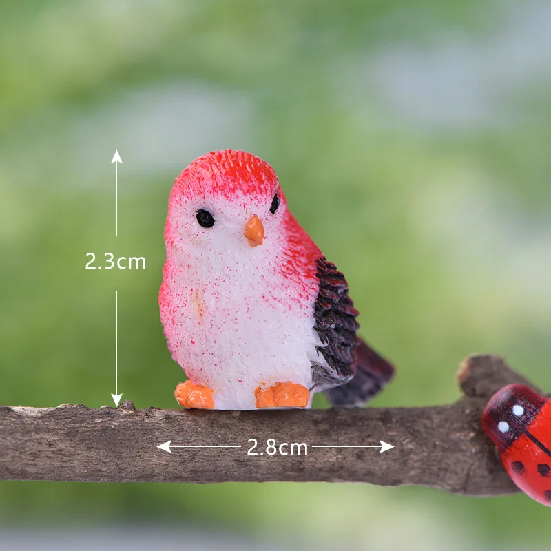 DIY Colored bird mini miniature figurines fairy garden home decor desk decoration accessories christmas miniatures - Цвет: 5