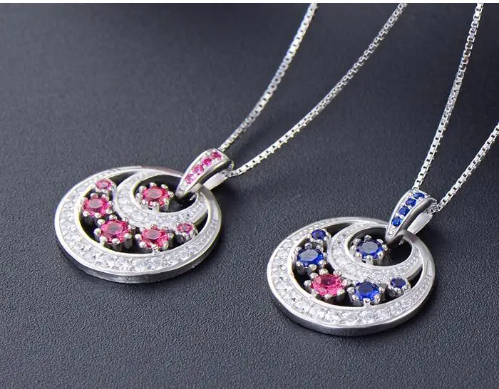 

YAM01 925 Silver Girl Zircon Necklace Wedding Birthday Party Girl Earrings