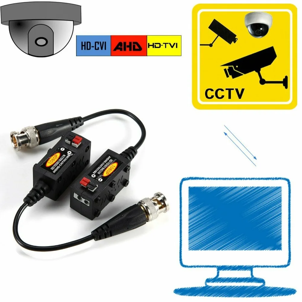 1080P AHD/HD-CVI/TVI/CVBS пассивный HD видеопередатчик(UTP до 350 M-600 M) 4 пары
