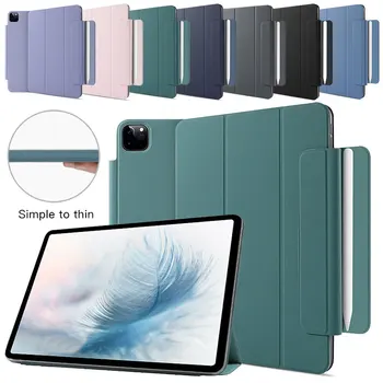 

For iPad Pro 11 Case 2020 Magnetic Smart PU Flip Cover Funda For iPad Pro 12.9 2020 4th Generation Skin Shell With Pencil Holder