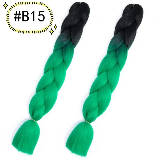 Jumbo Braiding Hair Extensions Kanekalon Braiding Hair 24 Inch Ombre Multiple Tone Colored Synthetic Hair for Women B15