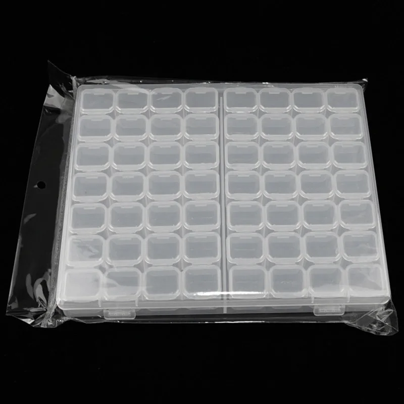 56 сетчатый инструмент для хранения Diy Съемный прозрачный пластиковый органайзер для дизайна ногтей стразы 56 бриллиантов ювелирные изделия серьги с узором "решетка" бусы ожерелье S