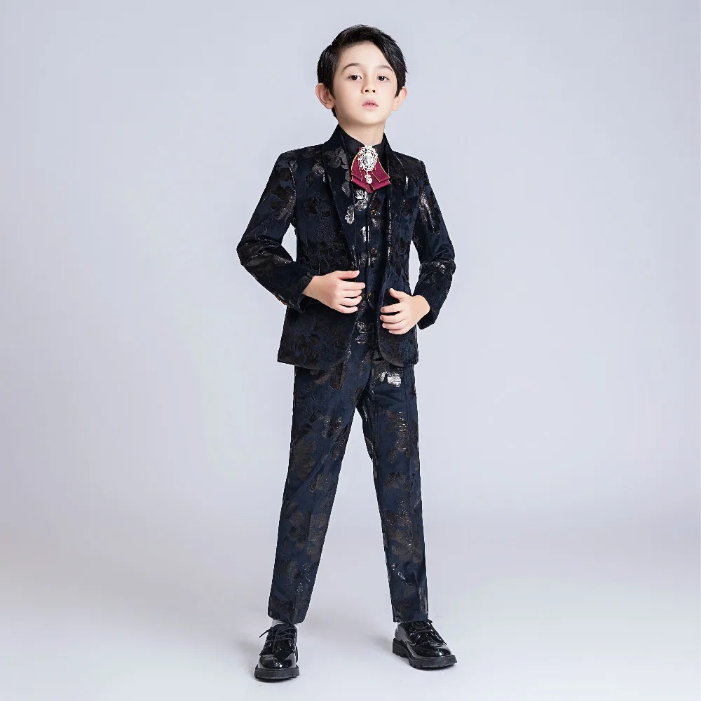 3PCS YuanLu/Детские костюмы для мальчиков; Infantil Menino; Свадебный Блейзер; пиджак; деловые костюмы для мальчиков; Блейзер; жилет; брюки; Kinderkleding Jongens - Цвет: 3PCS