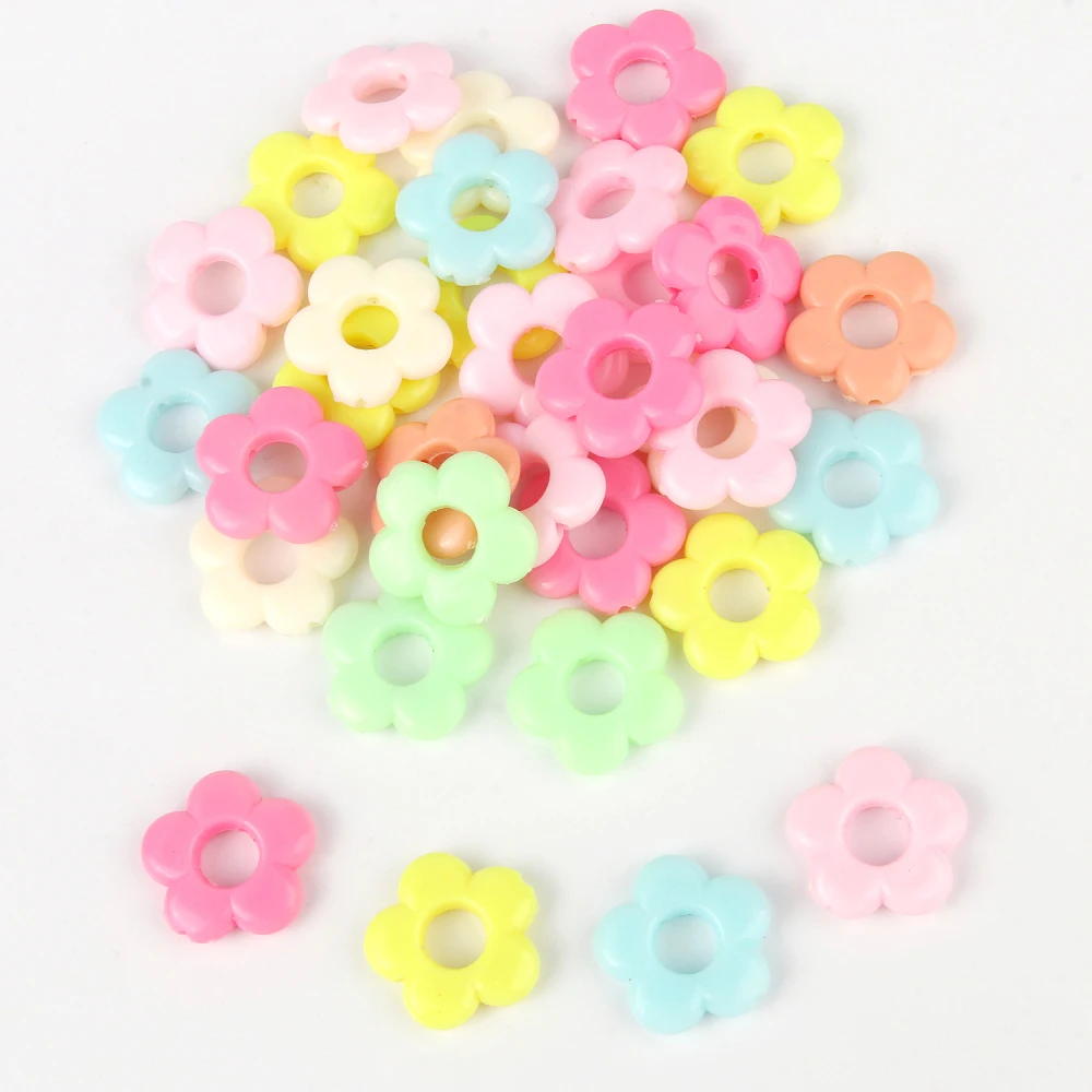 

18x4mm Mixed Color Big Flower Acrylic Loose Spacer Beads for Jewelry Making Handmade Diy Bracelet Necklace Earrings Accessories