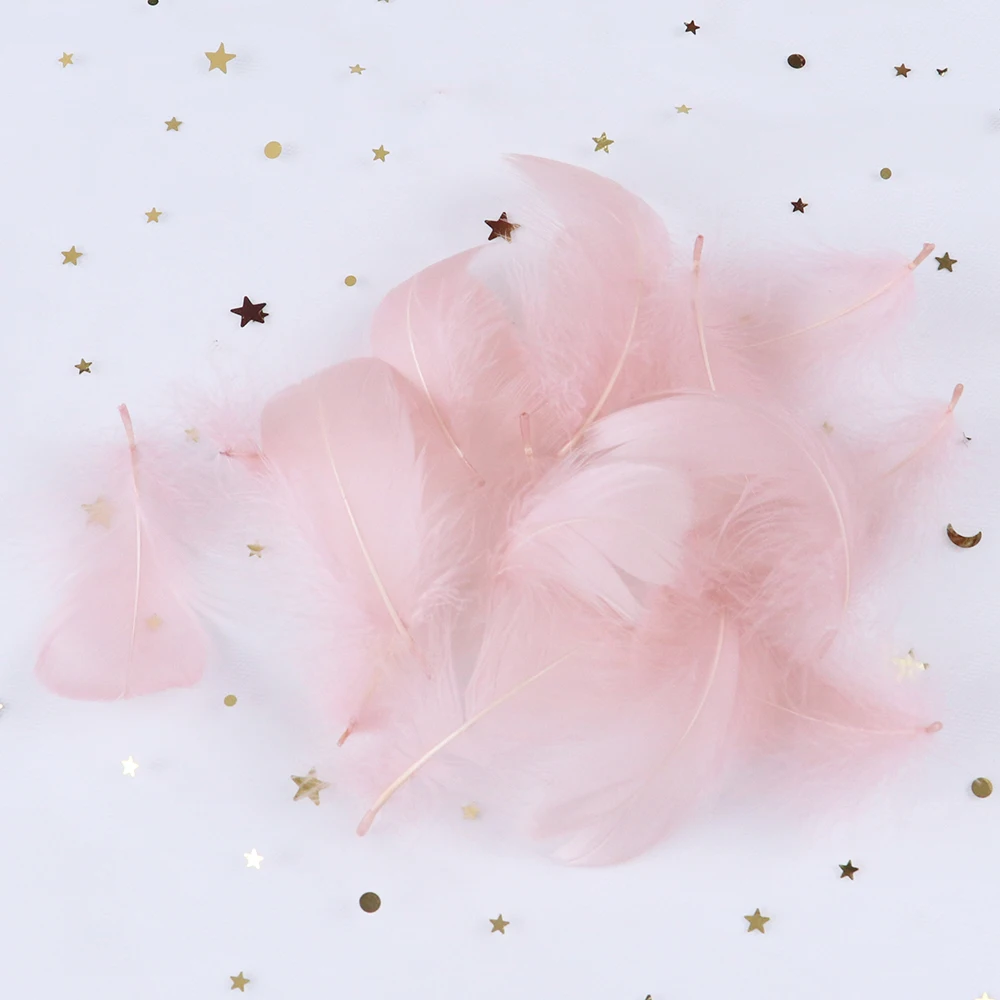 Goose Feathers Natural 4-8cm Small Floating Leather pink Swan Feather Plume for Craft Wedding Jewelry Decoration Plumes 100pcs goose feathers,craft feathers,natural feathers