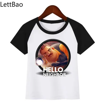 

Summer New Children's Clothes Hello Neighbor Cartoon O-Neck Funny T Shirt Summer Tops Children Girl T-Shirt Unisex Clothing