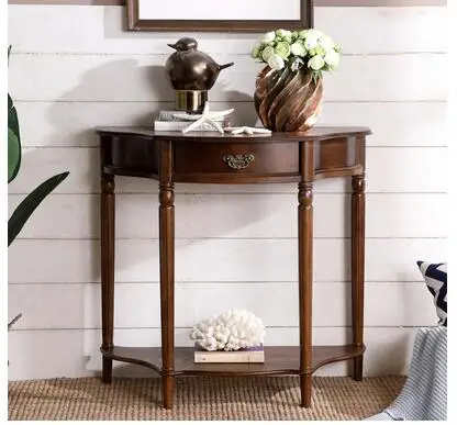 

American style porch desk Europe type porch desk sofa back a few foyer American style real wood half round porch stage porch ark