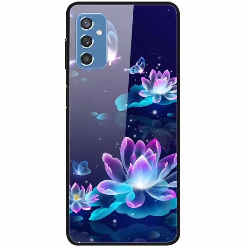 Luxury Print Case For Samsung Galaxy M52 5G Case for Galaxy m52 5G Cover Tempered Glass Phone Funda Back Cases M 52 2021 NEW cute phone cases for samsung  Cases For Samsung