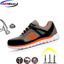 Дышащая защитная обувь на арамидной подошве для женщин и мужчин; легкие летние рабочие сандалии для пирсинга; сетчатые кроссовки