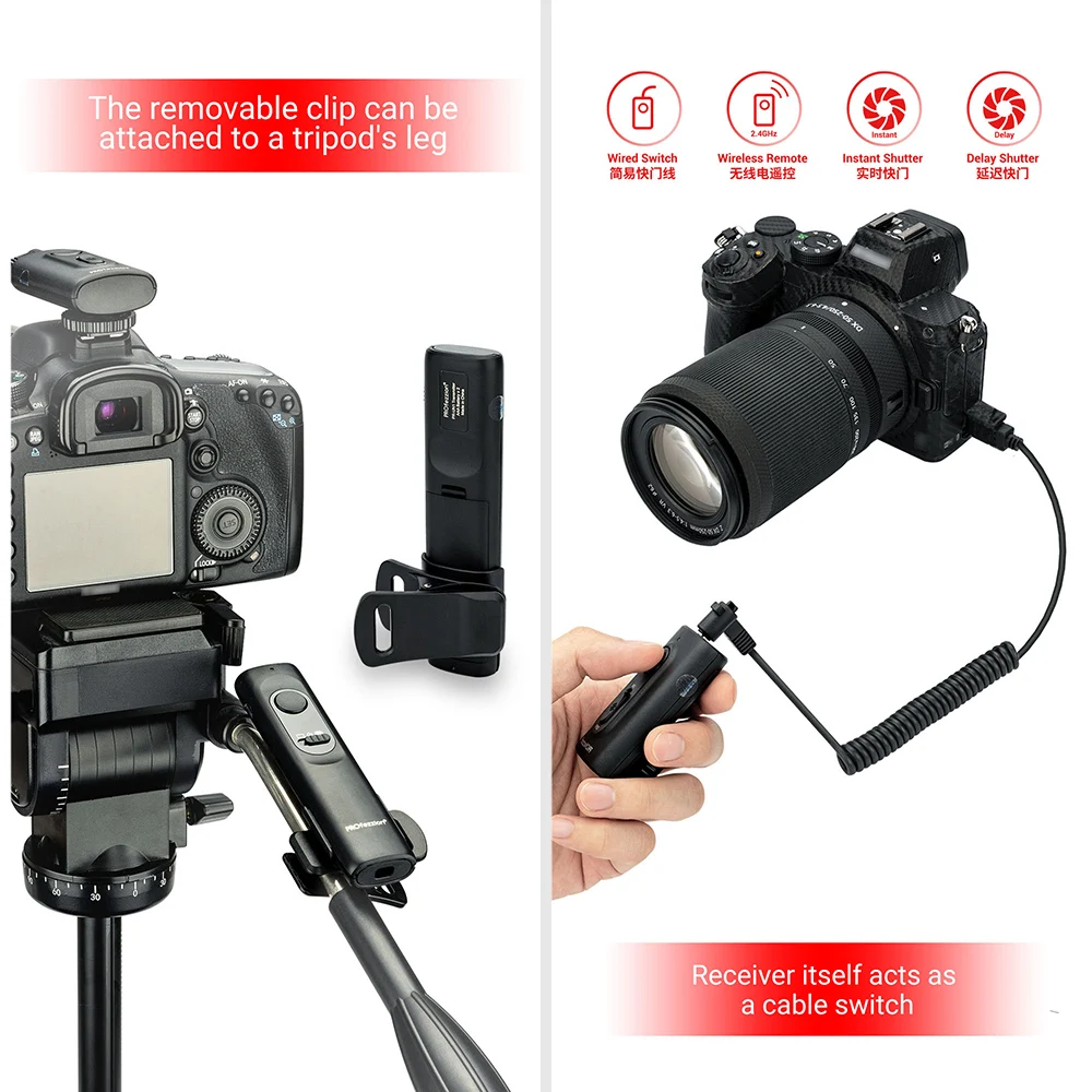 Remoto sem Fio do Obturador para Nikon Profezzion Controle D700 D500 D300 D300s D200 D100 d5 d4 d3 D3s d2 d1 f5 f6 F100 D850 D810 D800 - Image 2
