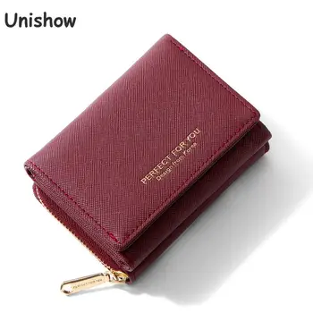 

Unishow Fashion Women Small Wallet Multifunction Women Purse Trifold Female Wallet Many Departments Ladies Purse Coin Pocket