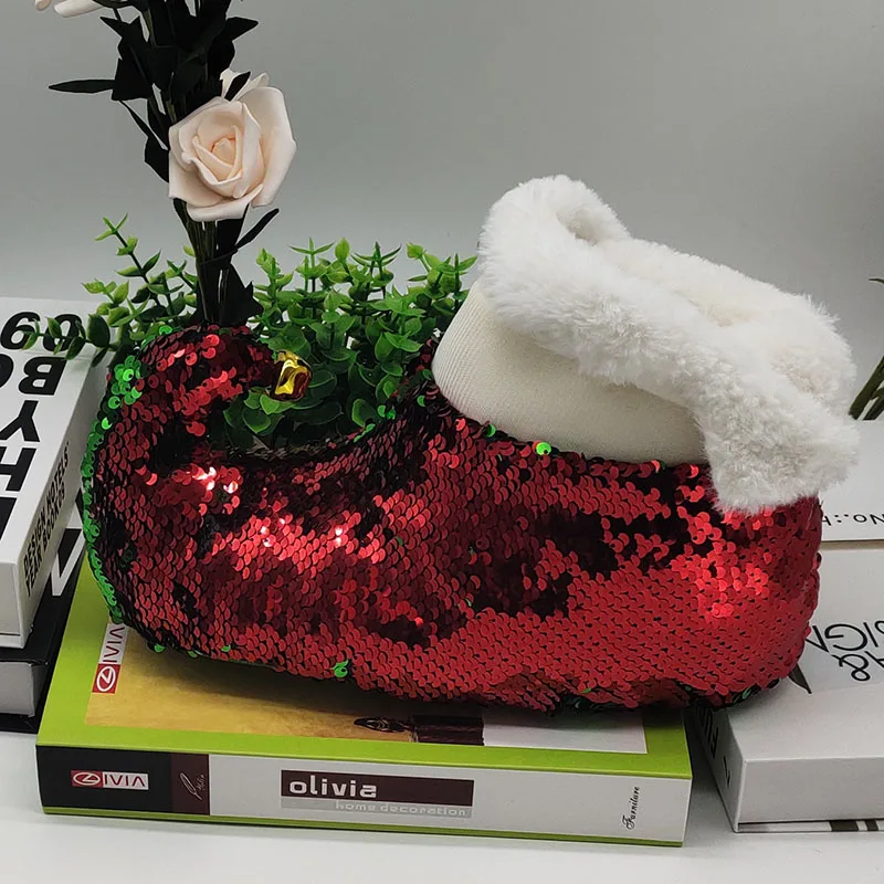 Fluffy Funny Shoes Christmas Slippers Men Women Winter Slippers