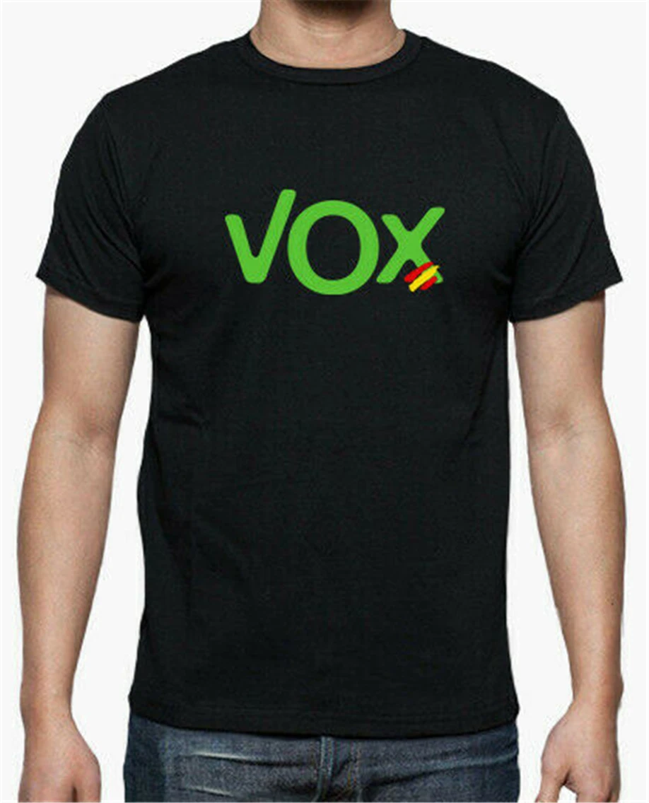 Футболка-майка-рулет логотип Vox Испания Новейшая модная футболка |