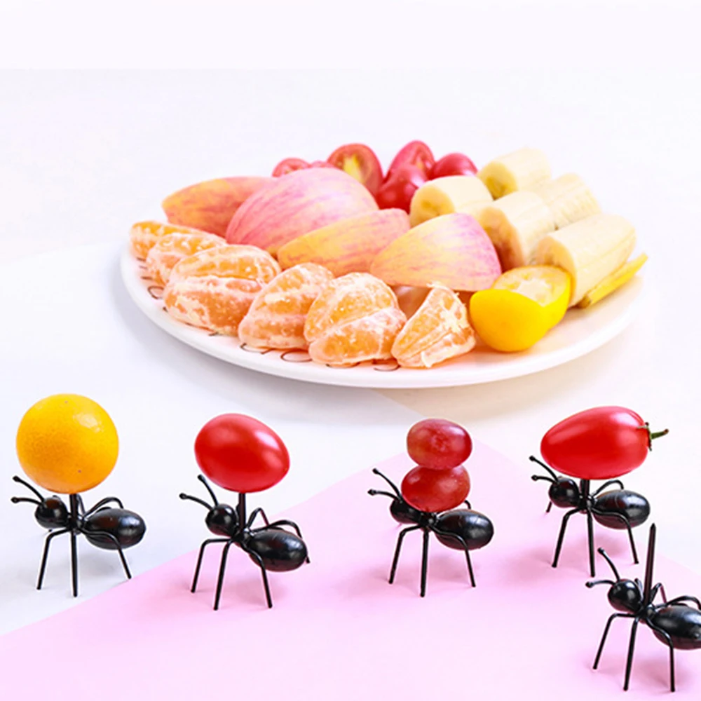 Горячая 12 шт./упак. пластиковая фруктовая вилка Новинка Ant вилка закуска пирог десерт многоразовая посуда для вечерние кухонные принадлежности
