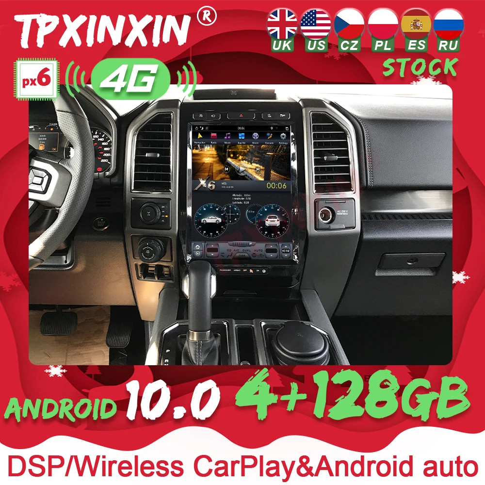Автомобильный мультимедийный плеер для Ford F150 6 + 2021 Гб 13 дюймов с GPS Навигатором в