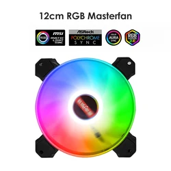 Ventilateur de refroidissement silencieux RGB ARGB adressable, avec 2 roulements hydrauliques, pour boîtier de PC de bureau, accessoires d'ordinateur, 120mm 