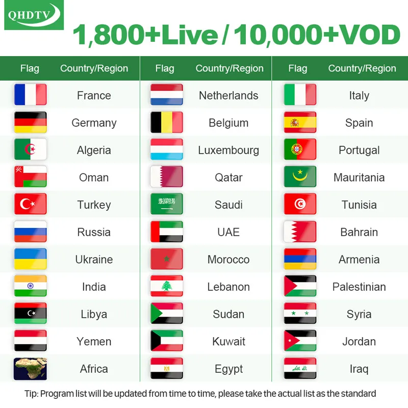  IPTV France QHDTV Iptv Subscription Germany Arabic Spain Italy French IPTV Leadcool Android 8.1 TV 