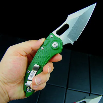 USA m390(cryogenic treatment)60HRC folding knife TC4 titanium alloy camping folding knife CNC precision carving hunting knife - Цвет: Зеленый