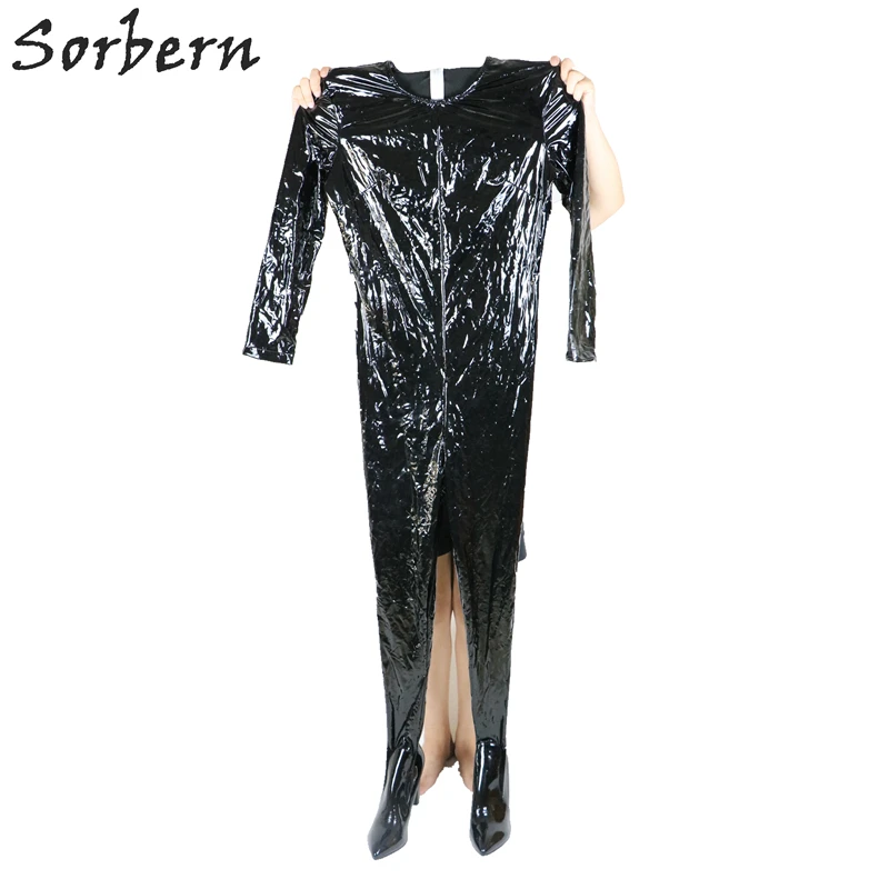 long sleeve dress with thigh high boots