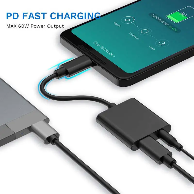 2 In 1 Usb Type C To 3 5Mm Headphone Jack Adapter For Ipad Pro Huawei P20 Pro Aux o Charger Splitter For Htc Google Pixel