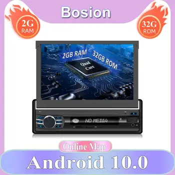 

Android 10.0 1 Din GPS Navigation Car Radio Retractable Screen Auto Media Multimedia Player Vehicle-Mounted MP5 Automatic Open