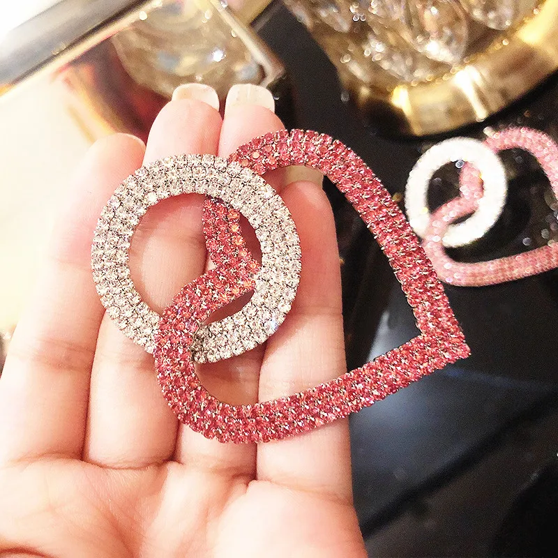 Новинка корейские серьги-капли с большим сердцем для женщин 2019 ювелирное изделие