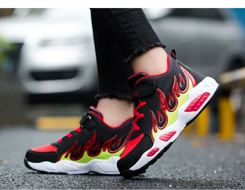 Детские спортивные shoes2018 стиль из сохраняющие максимальное количество тепла ботинки противоскользящая и износостойкая детская обувь с Баскетбол обувь