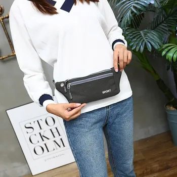 

Women Men Multi-function Pockets Outdoor Sport casual Chest phone pouch fanny pack for women male zipper travel sac rinonera