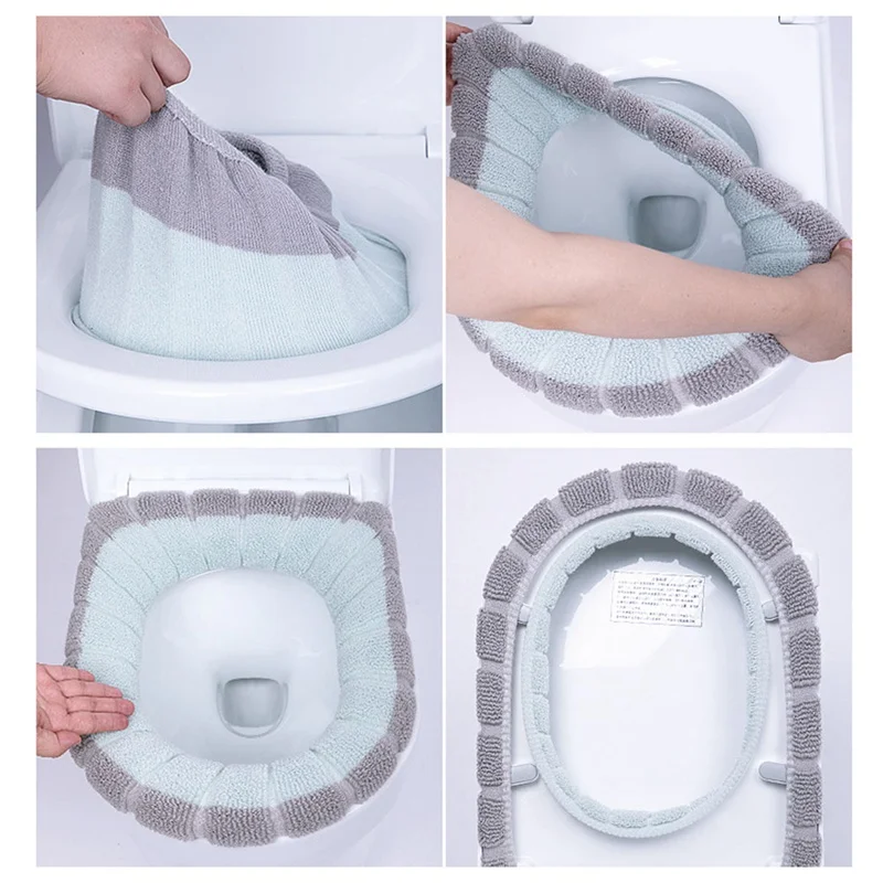 New Winter Comfortable Soft Heated Washable Toilet Seat Mat Set Bathroom Accessories Interior For Home Decor Closestool Mat
