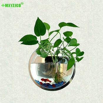 

Wall-mounted Hydroponic Vase Green Plant Round Glass Potted Transparent Fish Tank Indoor And Outdoor Hanging Ornaments
