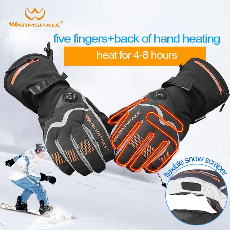 

4-8H Heated Skiing Gloves 6000mAh Lithium Battery Electric Heated Gloves Touch Screen 3 Modes Temperature Control Outdoor Gloves