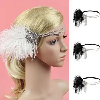 

Headwear Women's Elegant Hat Strap Flower Feather Party Hat Hair Clip Headband Accessory Headwear For Chemo Hairband Women