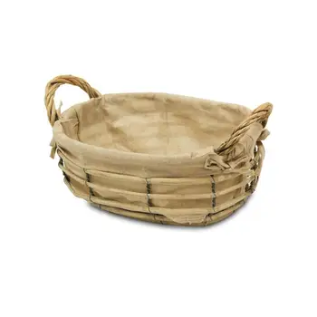 

Basket/Cuévano beige wicker lined inside with fabric