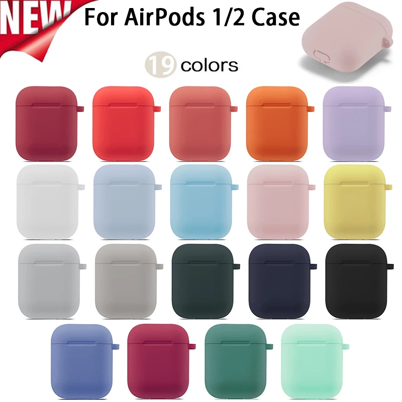 Мягкие силиконовые чехлы для Apple Airpods 1/2 защитный чехол беспроводных Bluetooth