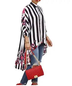 

Autumn Striped Blouse Womens Floral Shirts Fall Tops Tee Casual Jumper Ladies Long Sleeve Smart Casual Shirts