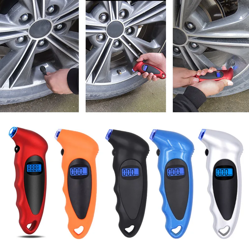 

Car Digital Tire Tyre Air Pressure Gauge Meter LCD Display Tester Portable with Backlight Auto Bike Manometer Barometers Test V6
