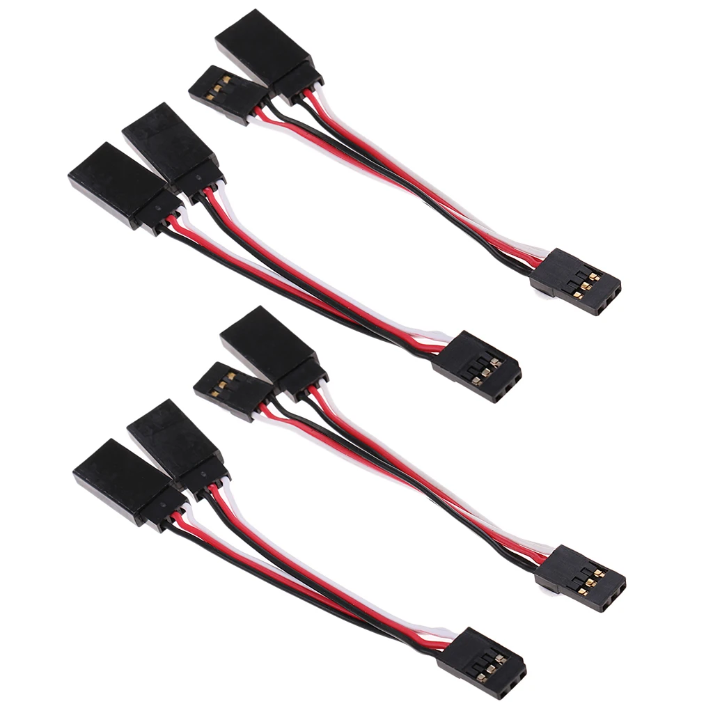 4x Y-Harness Male Female Plug 2 In 1Charge Cable For Futaba JR Replacement