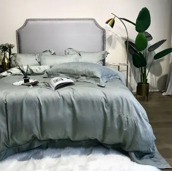 

European retro green blue grey coffee bedding set,full queen king fashion double home textile bed sheet pillow case quilt cover