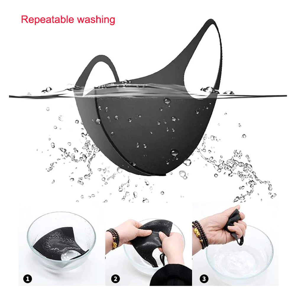 

10pcs Mask With Breathing Valve Washable Dust-Proof Anti-Fog Protection Mask Sponge Three-Dimensional Mask Overseas